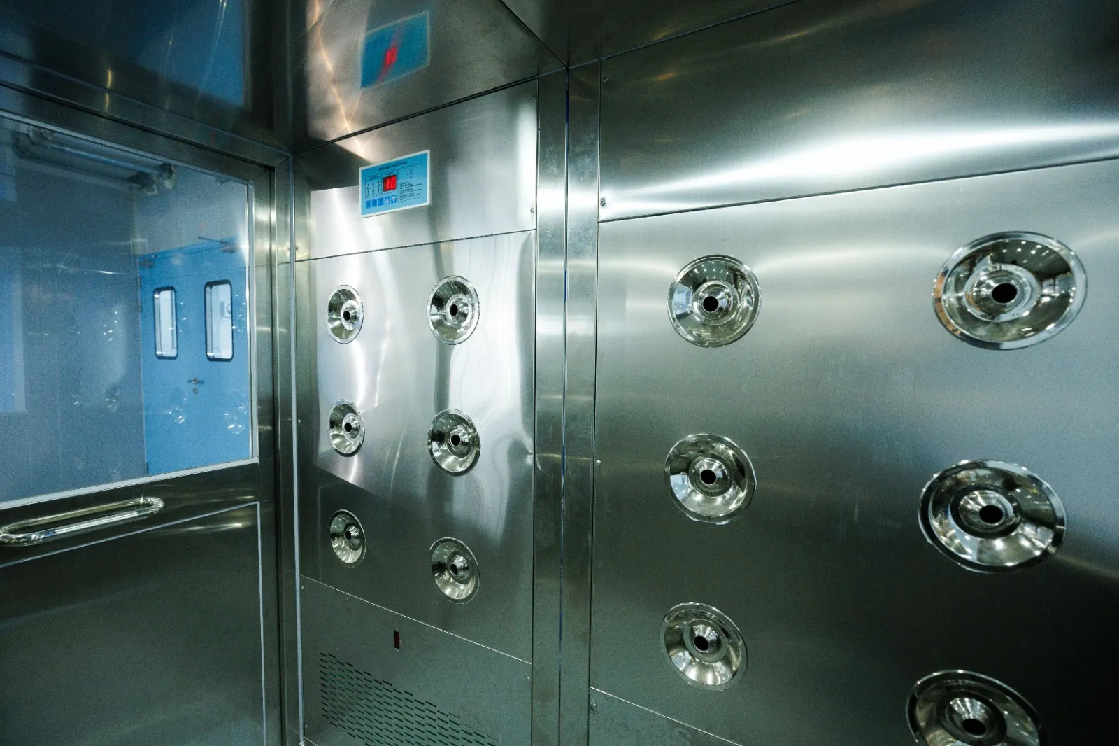 Stainless-steel air shower at the Easy Health Hong Kong facility