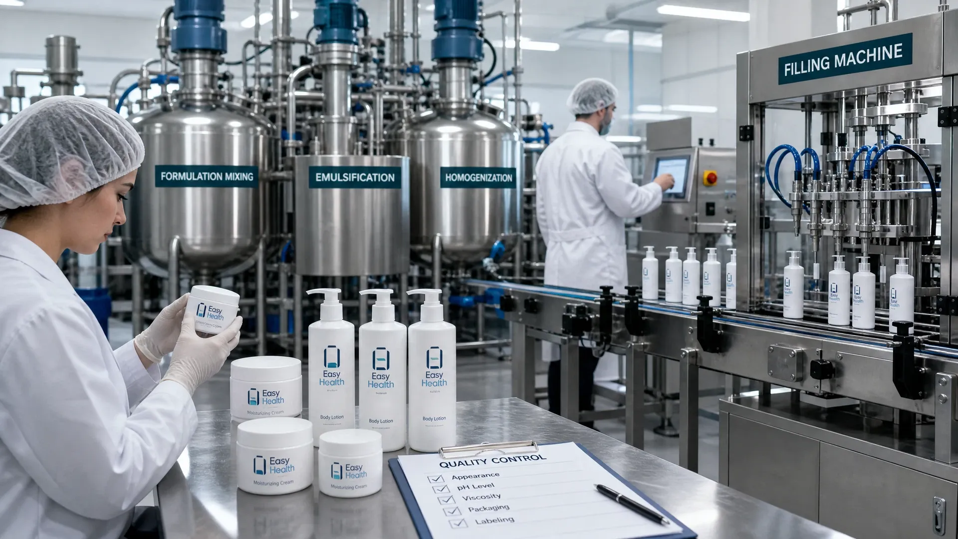 護膚品品牌包裝容器與灌裝流程示意圖