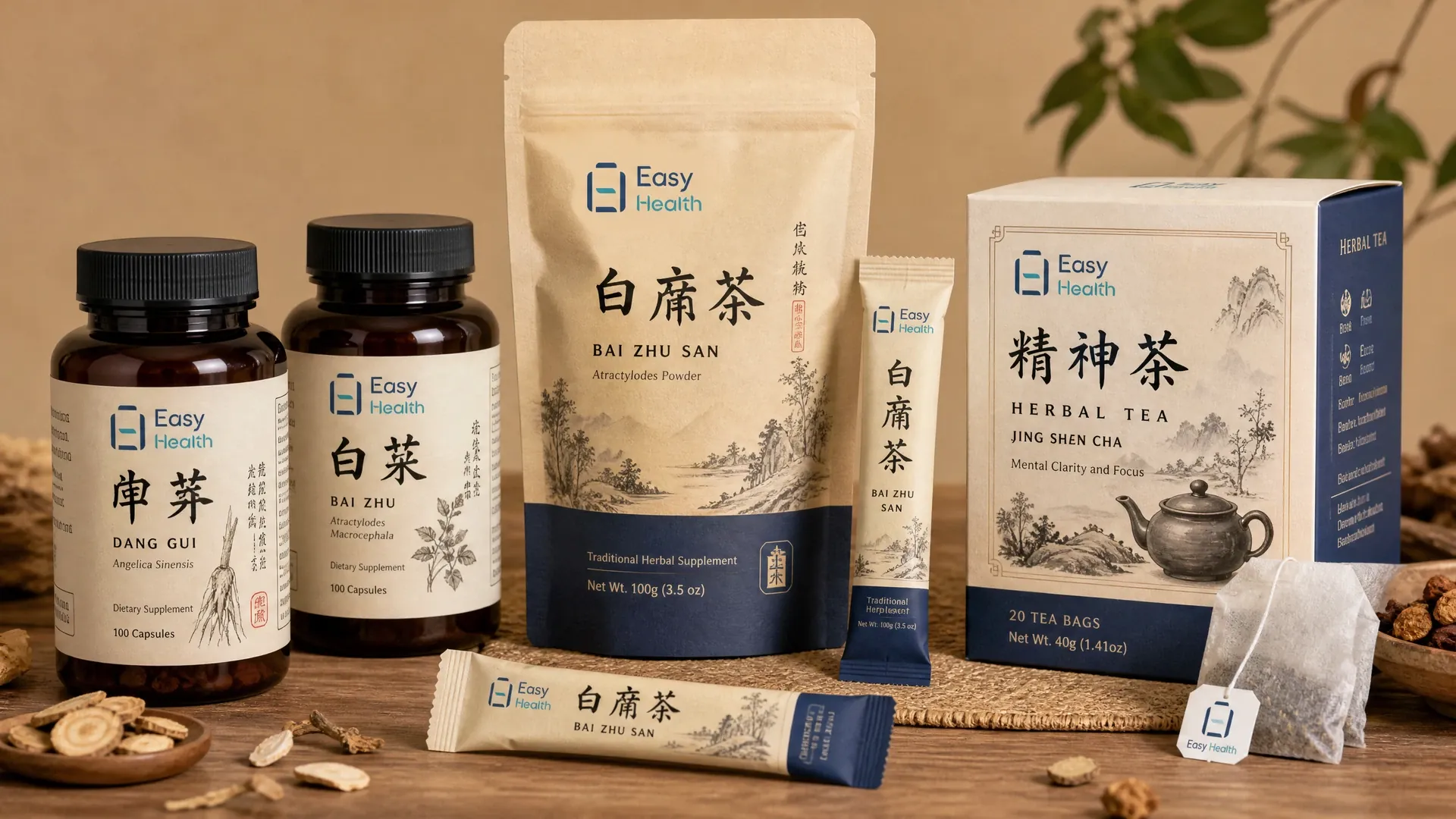 依時健中藥顆粒包裝及丸劑包裝設計示意圖